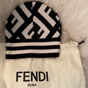 Fendi Macro FF Logo Beanie Hat